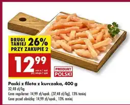 Biedronka Paski z fileta z kurczaka 400 g oferta