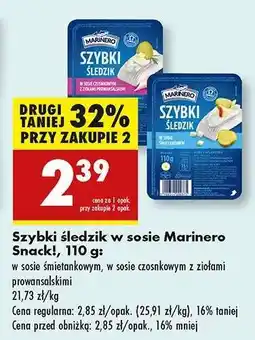 Biedronka Szybki śledzik w sosie Marinero Snack, 110 g oferta