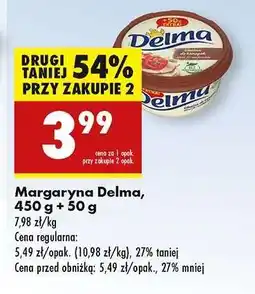 Biedronka Margaryna Delma, 450 g + 50 g oferta