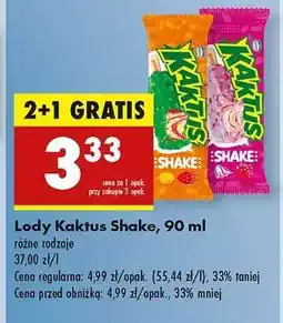 Biedronka Lody Kaktus Shake, 90 ml oferta
