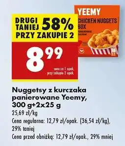 Biedronka Nuggetsy z kurczaka panierowane Yeemy, 300 g+2x25 g oferta