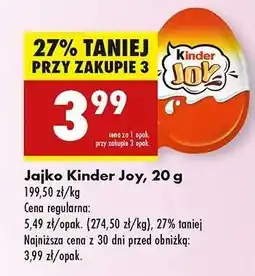 Biedronka Jajko Kinder Joy, 20 g oferta