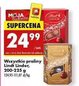 Biedronka Wszystkie praliny Lindt Lindor, 200-225 g oferta