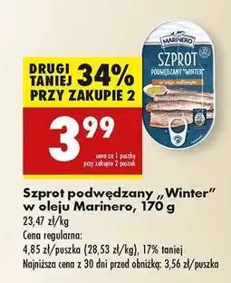 Biedronka Szprot podwędzany Winter w oleju Marinero, 170 g oferta