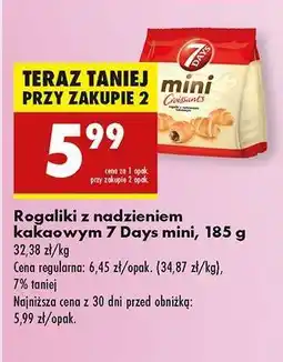 Biedronka Rogaliki z nadzieniem kakaowym 7 Days mini , 185 g oferta