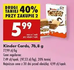Biedronka Kinder Cards, 76,8 g oferta