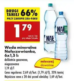 Biedronka Woda mineralna Nałęczowianka, 6x1,5 l oferta