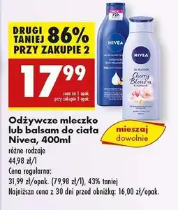 Biedronka Odżywcze mleczko lub balsam do ciała Nivea, 400ml oferta