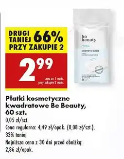 Biedronka Płatki kosmetyczne kwadratowe Be Beauty, 60 szt oferta