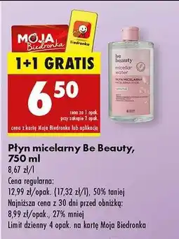 Biedronka Płyn micelarny Be Beauty, 750 ml oferta
