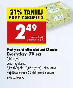 Biedronka Patyczki dla dzieci Dada Everyday 70 szt oferta