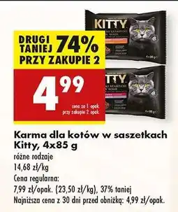 Biedronka Karma dla kotów w saszetkach Kitty, 4x85 g oferta