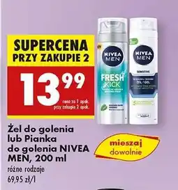 Biedronka Żel do golenia lub Pianka do golenia NIVEA MEN, 200 ml oferta