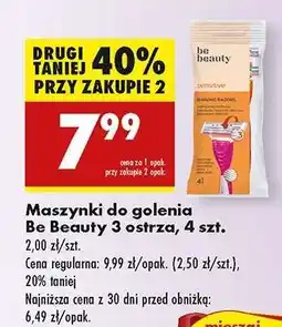 Biedronka Maszynki do golenia Be Beauty 3 ostrza, 4 szt oferta