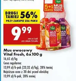 Biedronka Mus owocowy Vital Fresh, 6x100 g oferta