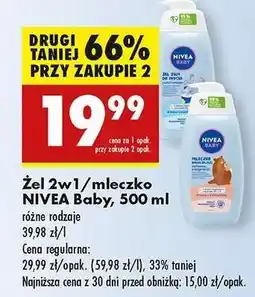 Biedronka Żel 2w1 / mleczko NIVEA Baby, 500 ml oferta