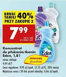 Biedronka Koncentrat do płukania tkanin Eden, 1,8 l oferta