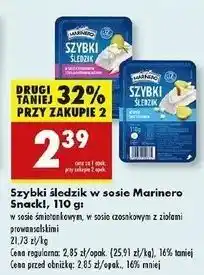 Biedronka Śledź w sosie czosnkowym z ziołami prowansalskimi Marinero Szybki Śledzik oferta
