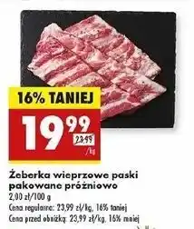 Biedronka Żeberka wieprzowe paski oferta