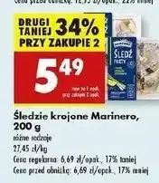 Biedronka Śledzie krojone z kolendrą i kardamonem Marinero oferta