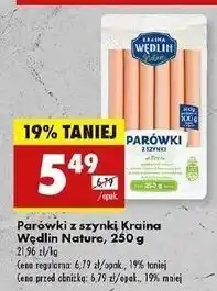 Biedronka Parówki z szynki Kraina Wędlin Nature oferta