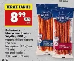 Biedronka Kabanosy drobiowo-wieprzowe Kraina Wędlin oferta