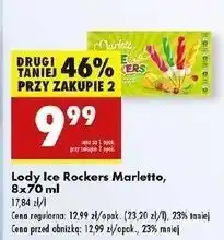 Biedronka Lód waniliowy w polewie kiwi x2 + mango-marakuja truskawka wiśnia Marletto Ice Rockers oferta