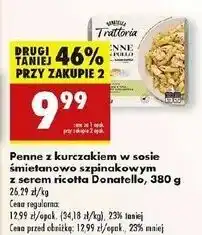 Biedronka Penne szpinak ricotta i kurczak Donatello oferta
