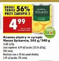 Biedronka Ananas w lekkim syropie plastrach Nasza Spiżarnia oferta