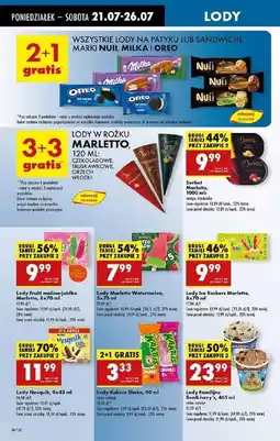 Biedronka Lody truskawkowe Marletto oferta