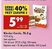 Biedronka Herbatniki czekoladowe Kinder Cards oferta