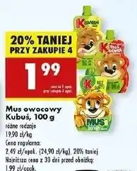 Biedronka Mus banan-jabłko Kubuś oferta
