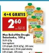 Biedronka Mus morela jabłko banan z kasza jaglaną i żytnią Bobovita Drugie Śniadanko oferta