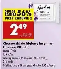 Biedronka Chusteczki do higeny intymnej fresh Femina Intimea oferta