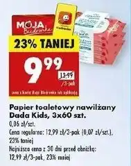 Biedronka Papier toaletowy nawilżany malina Dada oferta