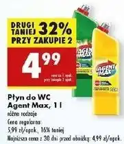 Biedronka Płyn do wc cytrusowy Agent Max oferta
