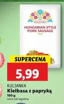 Lidl Kiełbasa z czerwoną paprką Kuljanka oferta