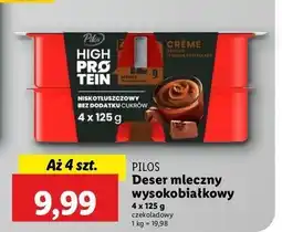 Lidl Deser creme z kakao polewą czekolady Pilos High Protein oferta
