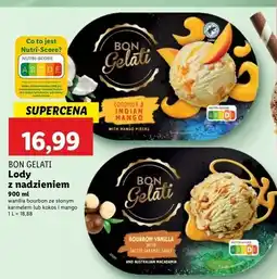 Lidl Lody bourbon vanilla with salted caramel Bon Gelati oferta