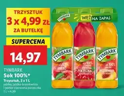 Lidl Sok jabłko + sok jabłko-czerwona porzeczka jabłko-brzoskwinia Tymbark oferta
