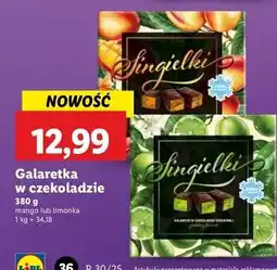 Lidl Galaretki w czekoladzie lingielki limonka oferta