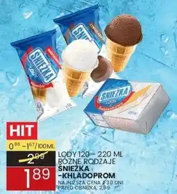 Wafelek Lody różne rodzaje Śnieżka-Prom oferta