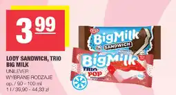 EuroSPAR Lody sandwich, trio big milk unilever oferta