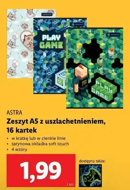 Lidl Zeszyt a5 16 k. linia Astra oferta