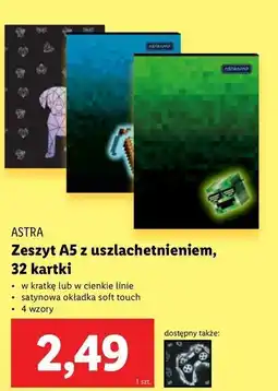 Lidl Zeszyt a5/32 k. z uszlachetnieniem cienka linia Astra oferta