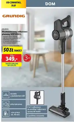 Lidl Odkurzacz pionowy vcp 4330 l Grundig oferta