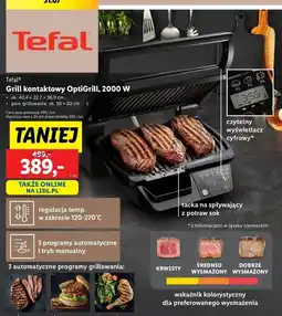 Lidl Grill kompaktowy optigrill 2000w Tefal oferta