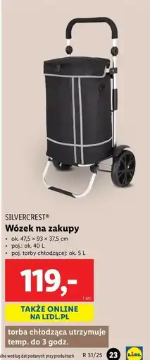 Lidl Wózek na zakupy 40 l Silvercrest oferta