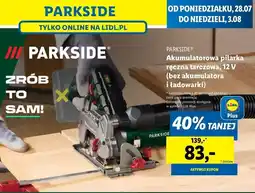 Lidl Pilarka tarczowa akumulatorowa 20 v Parkside oferta