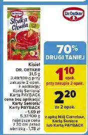 Carrefour Kisiel truskawkowy z kawałkami owoców Dr. Oetker Słodka Chwila oferta